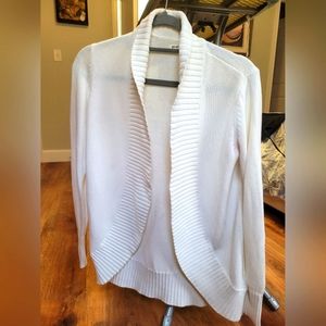 S White Long Cardigan Sweater